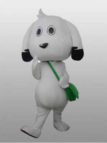 着ぐるみ　いぬ　犬　（白・緑カバン持つ）　本格的 変身 きぐるみ コスチューム 大人用