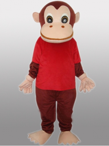 着ぐるみ　さる/サル　猿（赤色シャツ）本格的 変身 きぐるみ コスチューム 大人用