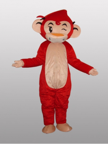 着ぐるみ　さる/サル　猿（赤色）本格的 変身 きぐるみ コスチューム 大人用