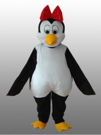 可愛い ペンギン（赤色リボン） 着ぐるみ 大人用 コスチューム