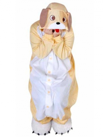 本格的 いぬ　犬　（黄色い・イエロー） パジャマ 大人用 コスチューム