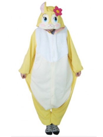 本格的 兔　うさぎ　（黄色い・イエロー） パジャマ 大人用 コスチューム