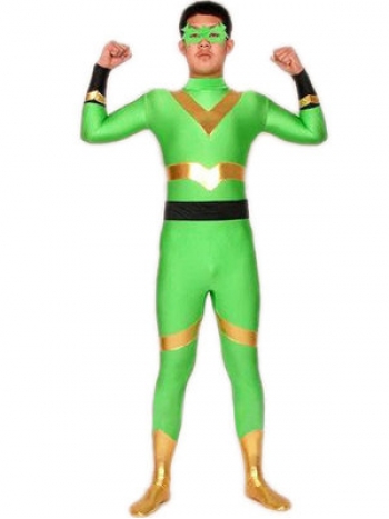 全身タイツ 緑 男性　コスチューム スーパー戦隊