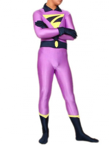 全身タイツ 紫　青　男性　コスチューム スーパー戦隊