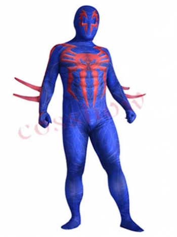 アメイジング・スパイダーマン Spider Man　独創 新登場　マスク　全身タイツ　cosplay　ブルー　ストレッチ　コスチューム オーダーメイド製作　男性　女性　パーティー　イベント