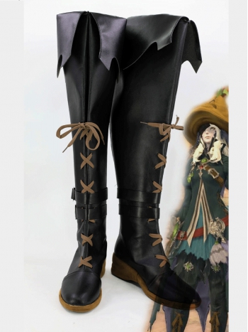 コスプレ ブーツ ファイナルファンタジーXIV/Final Fantasy XIV ブラック黑魔法師 コスプレ 靴 華麗 サイズオーダー