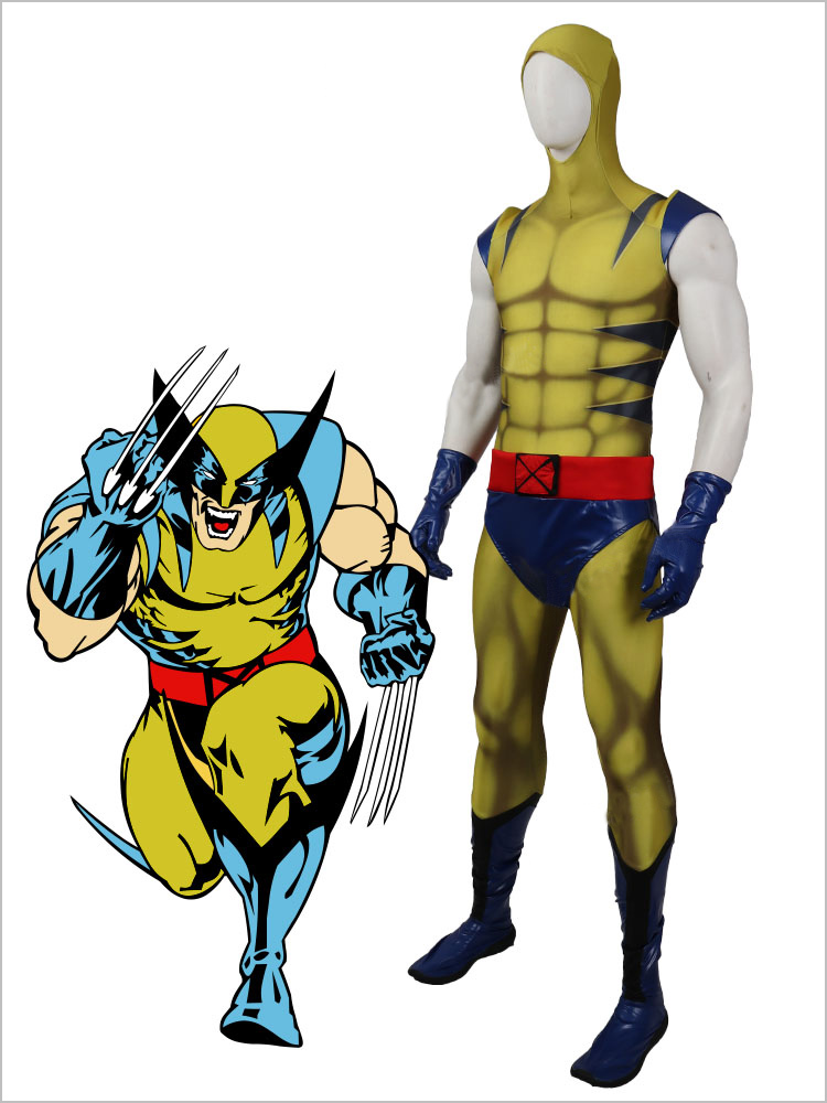 ★X-MEN ウルヴァリン 衣装 コスチューム　大人男性用 Wolverine ウルヴァリン全身タイツ 肌スーツ ベーススーツ コスチューム cosplay コスプレ衣装 スーツ サイズ豊富 サイズオーダー可能 3点セット