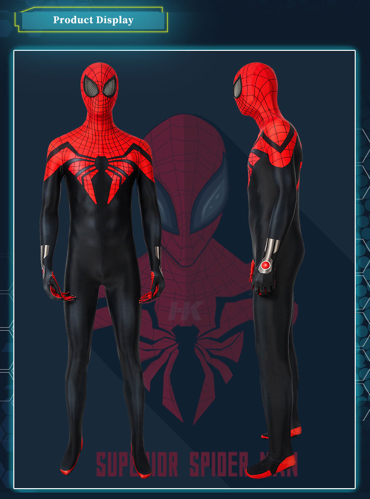 ♪The Superior Spider-Man スーペリア・スパイダーマン スパイダーマン 全身タイツ 3Dプリント 立体裁断 Spider-Man コスプレ衣装 オーダーメイド