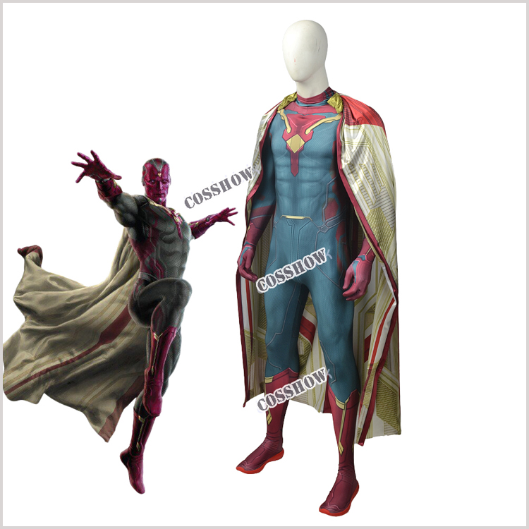 ★Vision 全身タイツ 3Dプリント◆Marvel's The Avengers3 スーツ 縦横伸縮 大きいサイズ cosplay コスプレ衣装 コスチューム オーダーメイド　