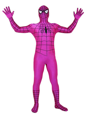 スパイダーマン 紫　男性　全身タイツ　コスチューム