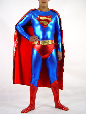 全身タイツ スーパーマン　赤　青　男性  コスチューム