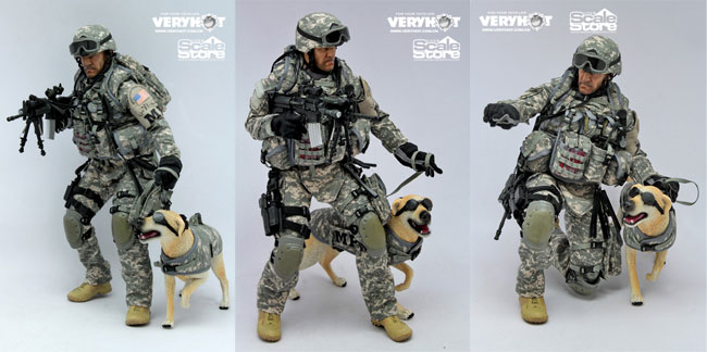 VERY HOT】 1/6 アメリカ陸軍MP憲兵 軍用犬付き フィギュア用コスチュームセット ボディ＆ヘッド抜き_3372_Cosshow!