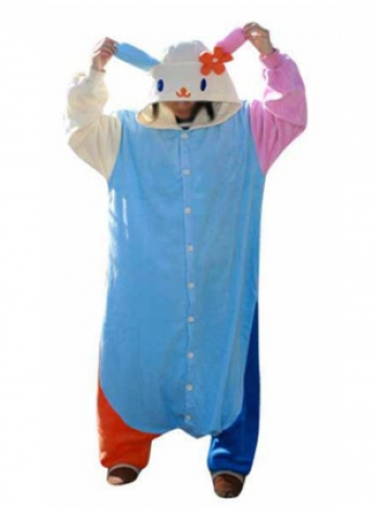 本格的 兔　うさぎ　（青い・ブルー） パジャマ 大人用 コスチューム