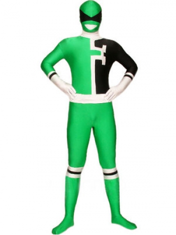 全身タイツ 緑　黒　男性　コスチューム スーパー戦隊